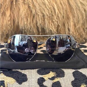 Mirrored silver G g aviator sunglasses